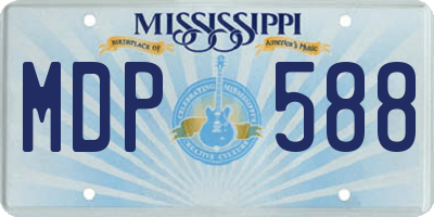 MS license plate MDP588