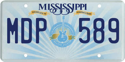 MS license plate MDP589