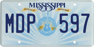 MS license plate MDP597