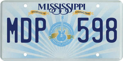 MS license plate MDP598