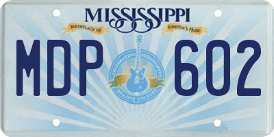 MS license plate MDP602