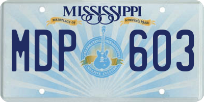 MS license plate MDP603