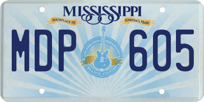 MS license plate MDP605