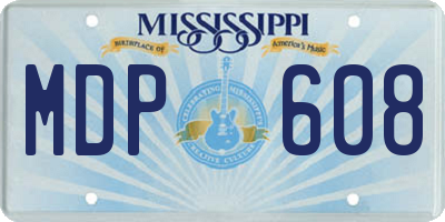 MS license plate MDP608
