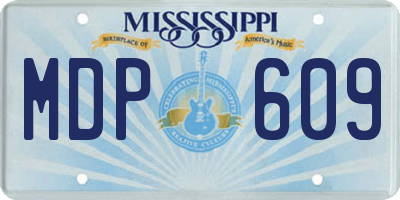 MS license plate MDP609