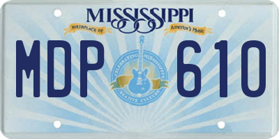 MS license plate MDP610