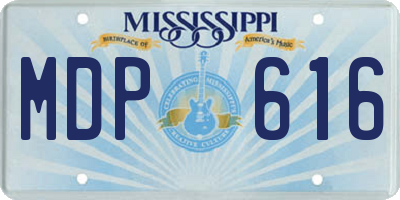 MS license plate MDP616