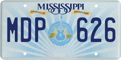 MS license plate MDP626