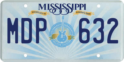 MS license plate MDP632