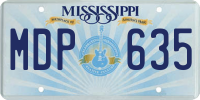 MS license plate MDP635
