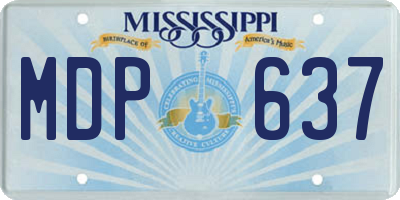 MS license plate MDP637