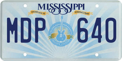 MS license plate MDP640