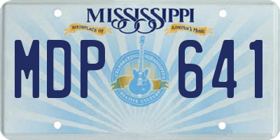 MS license plate MDP641