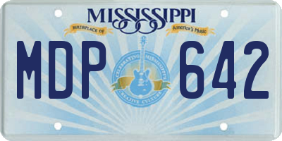 MS license plate MDP642