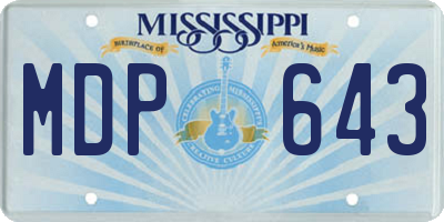 MS license plate MDP643
