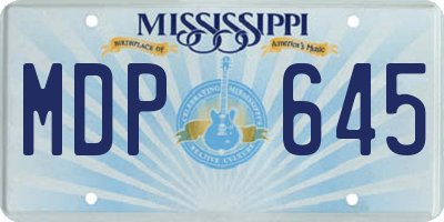 MS license plate MDP645