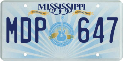 MS license plate MDP647