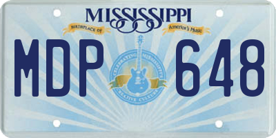MS license plate MDP648