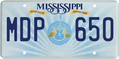 MS license plate MDP650