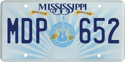 MS license plate MDP652