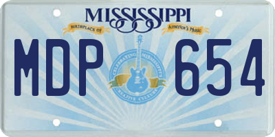 MS license plate MDP654