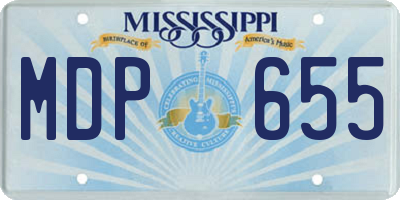 MS license plate MDP655