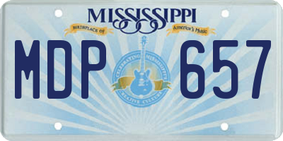 MS license plate MDP657