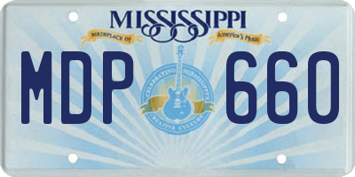 MS license plate MDP660