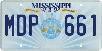 MS license plate MDP661