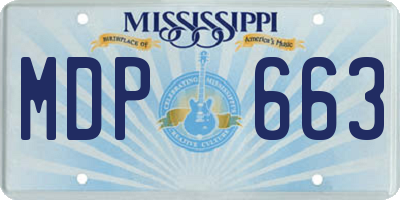 MS license plate MDP663