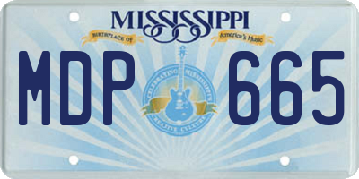 MS license plate MDP665