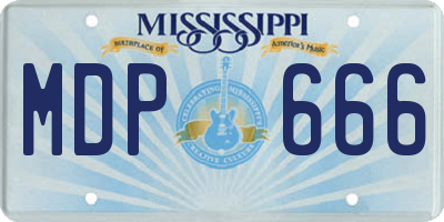 MS license plate MDP666