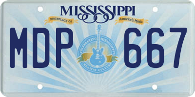 MS license plate MDP667