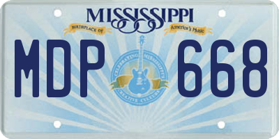 MS license plate MDP668