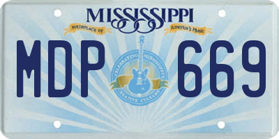 MS license plate MDP669