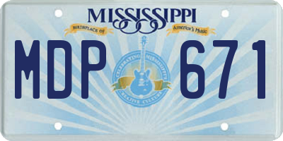 MS license plate MDP671