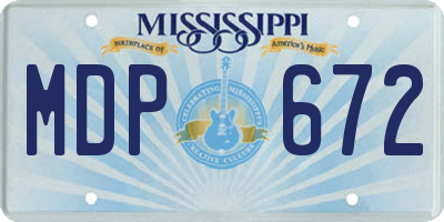 MS license plate MDP672