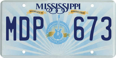 MS license plate MDP673