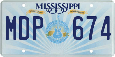 MS license plate MDP674