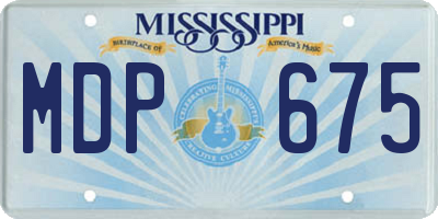 MS license plate MDP675