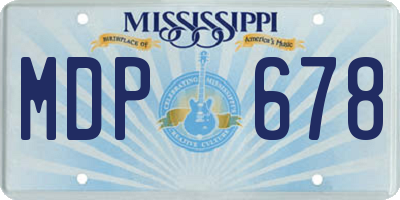 MS license plate MDP678