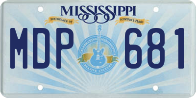 MS license plate MDP681