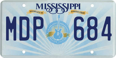 MS license plate MDP684
