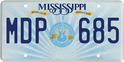 MS license plate MDP685