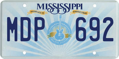 MS license plate MDP692