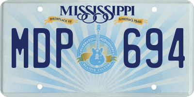 MS license plate MDP694