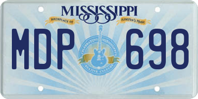 MS license plate MDP698