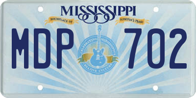 MS license plate MDP702