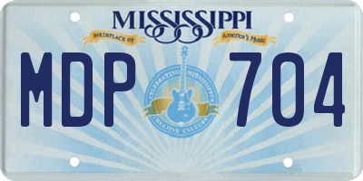MS license plate MDP704