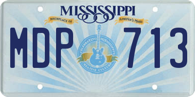 MS license plate MDP713